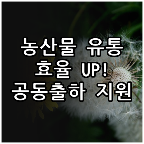 2025년 농산물 유통 효율 UP! ..
