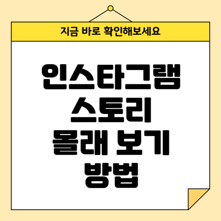 인스타그램 스토리 몰래 보기 방법 및 주의사항