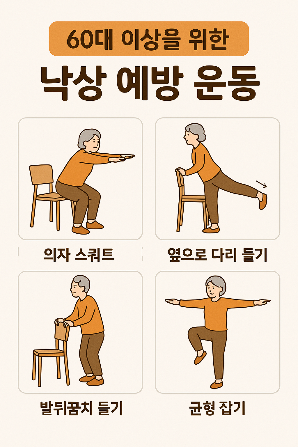 60대 이상을 위한 낙상 예방 운동
