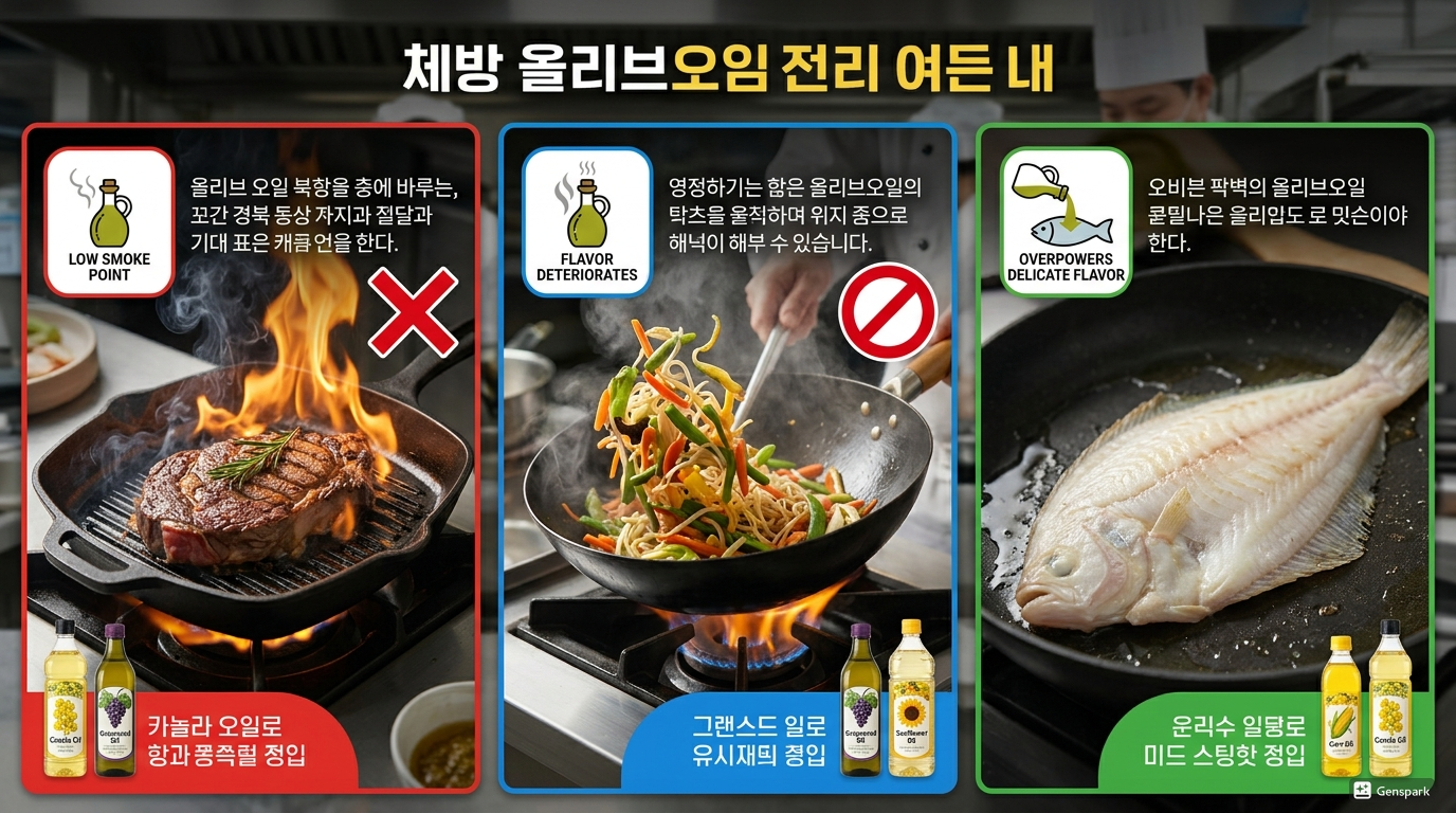 올리브오일을 피해야 하는 음식 3가지