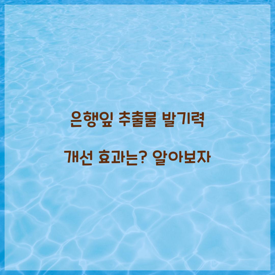 은행잎 추출물 발기력