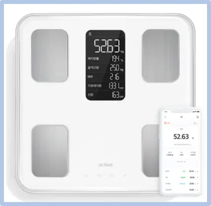 스마트 체중계 실사용 모습 예시