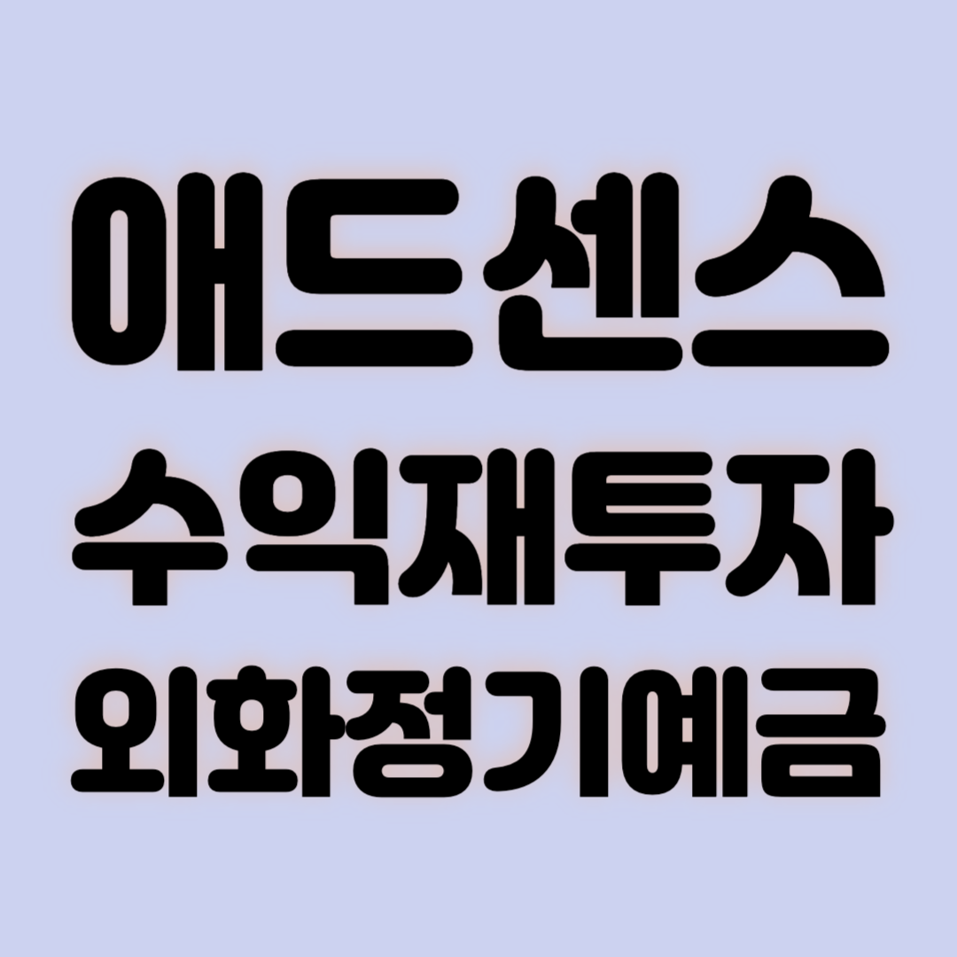 애드센스 수익재투자 외화정기예금