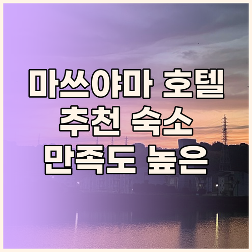 마쓰야마 호텔 추천 위치, 청결, 조
