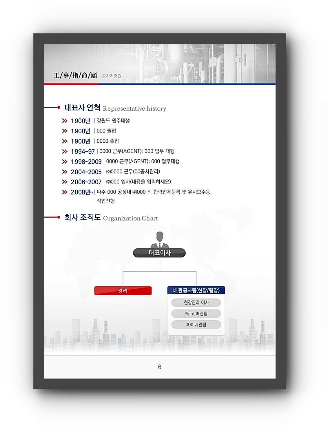 공사지명원ppt템플릿 연혁