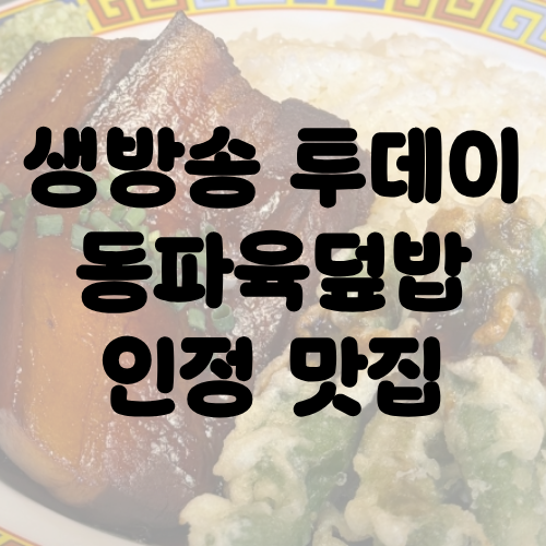 생방송 투데이 수원 동파육덮밥 유니짜장 인정 맛집