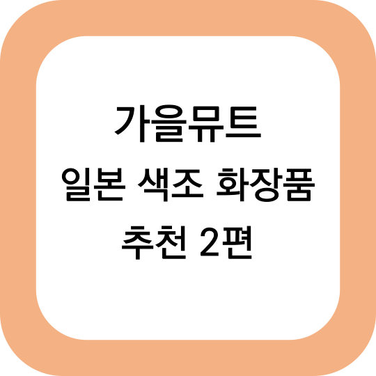 가을뮤트 일본 색조화장품 메이크업템 추천 2편