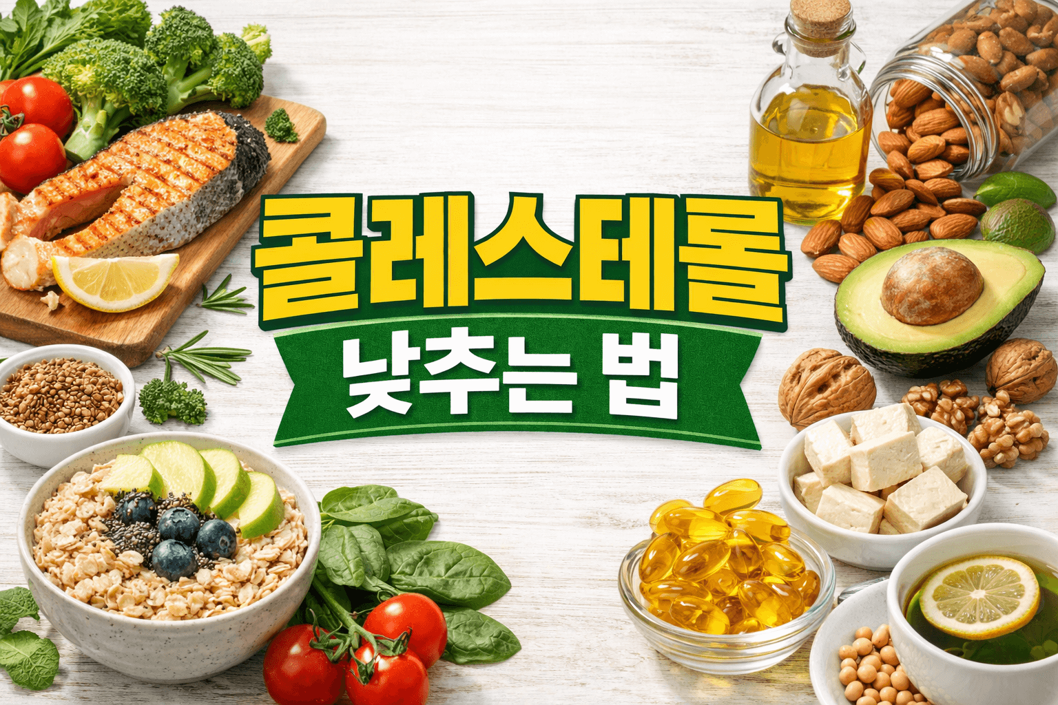 혈중 콜레스테롤 수치 낮추는 음식 TOP 10과 실천 루틴