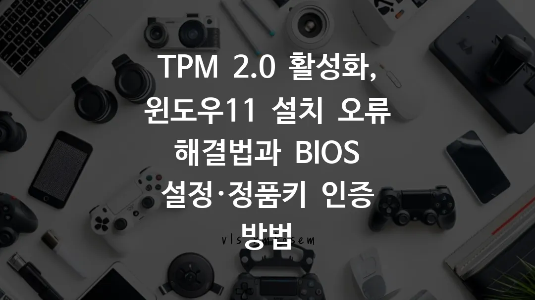 TPM 2.0 활성화, 윈도우11 설치 오류 해결법과 BIOS 설정·정품키 인증 방법