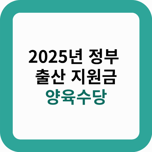 2025년 정부 출산 지원금 [양육수당]