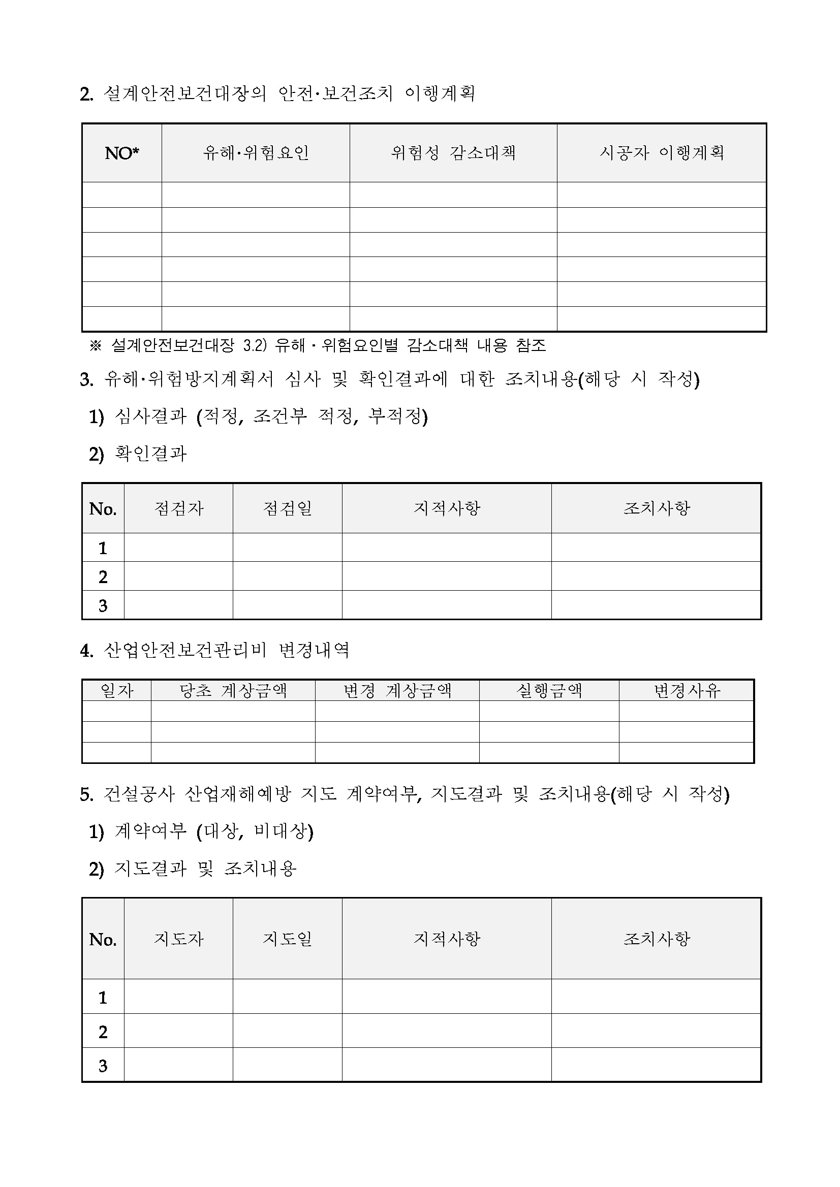 공사안전보건대장