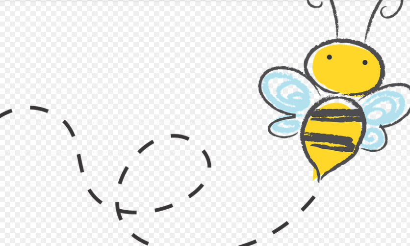 삽화로 그려진 날아 다니는 벌