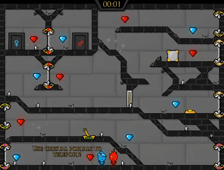 불물게임-2인용-게임하기-4-크리스탈템플-시작-화면