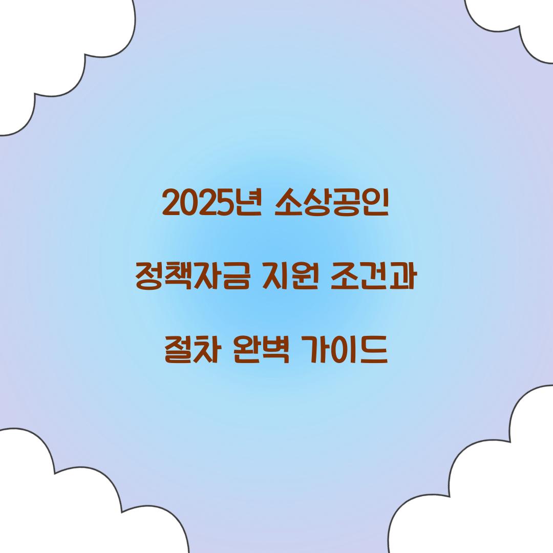 2025년 소상공인 정책자금