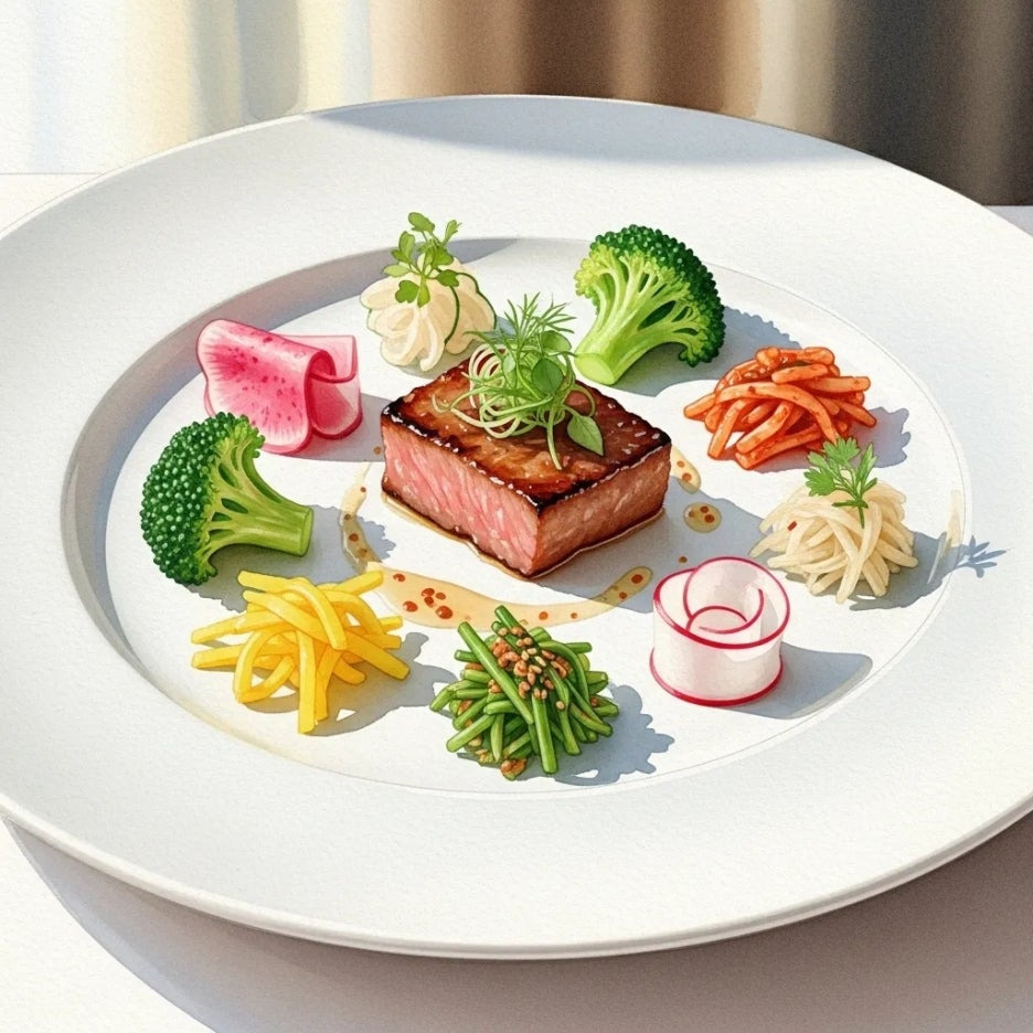 정교하게 플레이팅된 한식 런치 메뉴