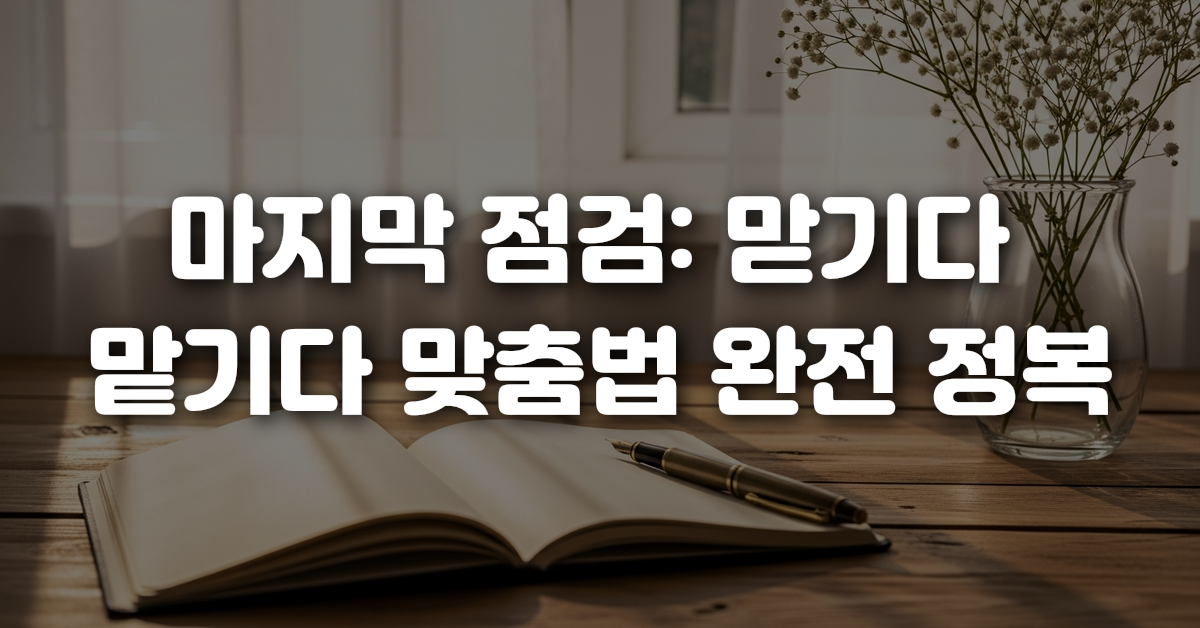 04-마지막_점검_맏기다_맡기다_맞춤법_완전_정복