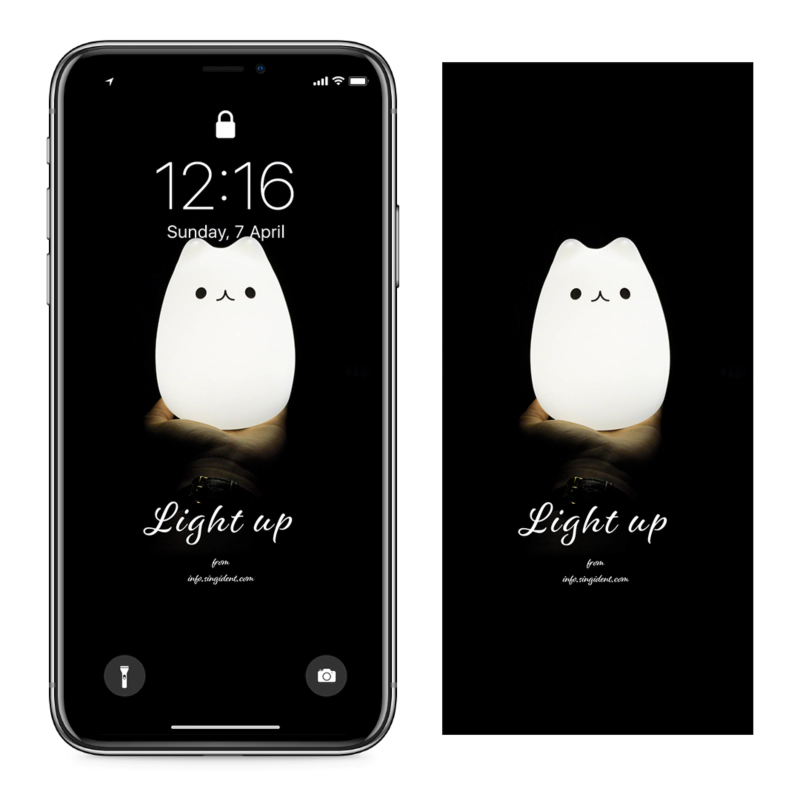 06 흰색 캐릭터 무드등 C - Light up 아이폰검정배경화면