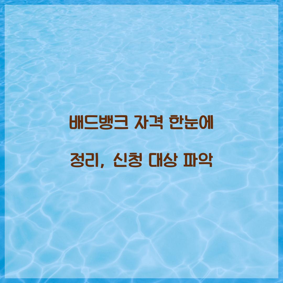 배드뱅크 자격