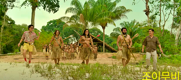 아마존 활명수의 한 장면, 한국으로 떠나는 주연배우들_출처:CJENMMOVIE