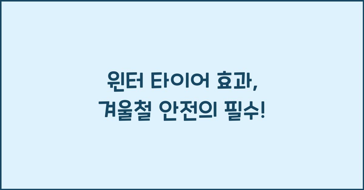 윈터 타이어 효과