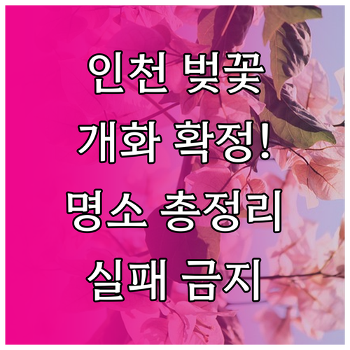 2026년 인천 벚꽃 나들이 정보 및..