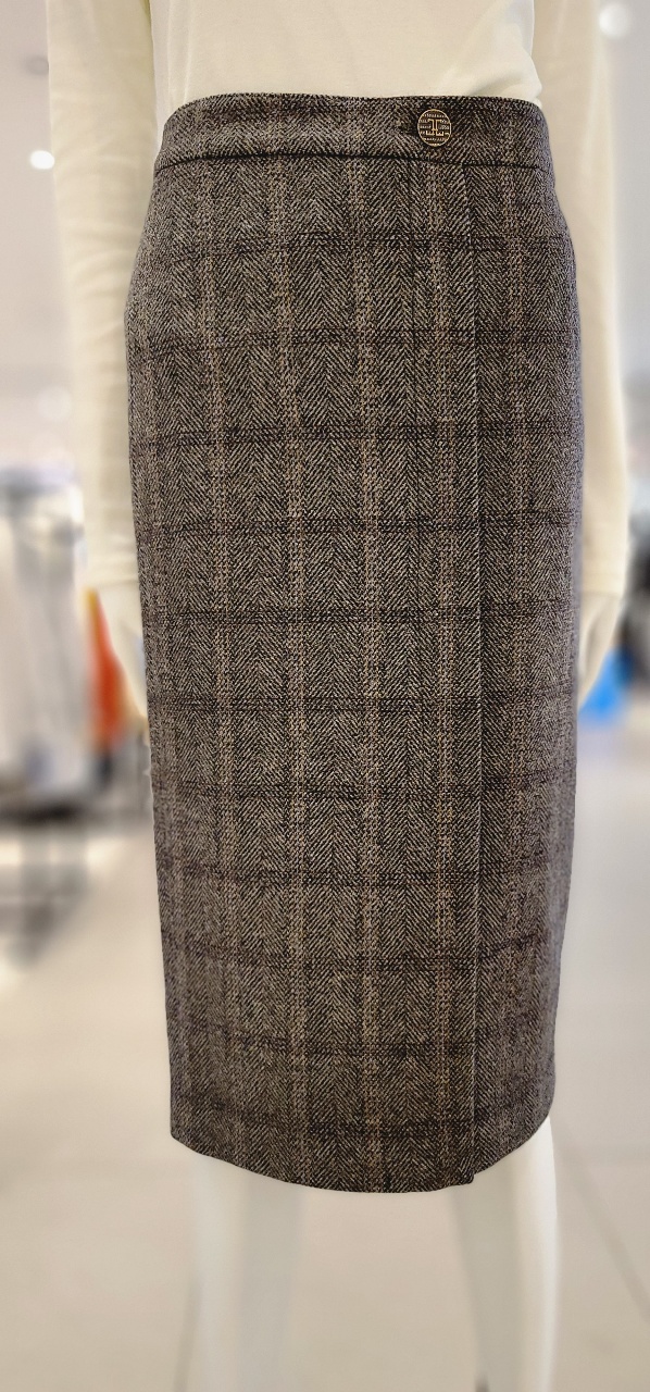 쉬즈미스 헤링본 체크 모직 스커트 SWWSKL41020