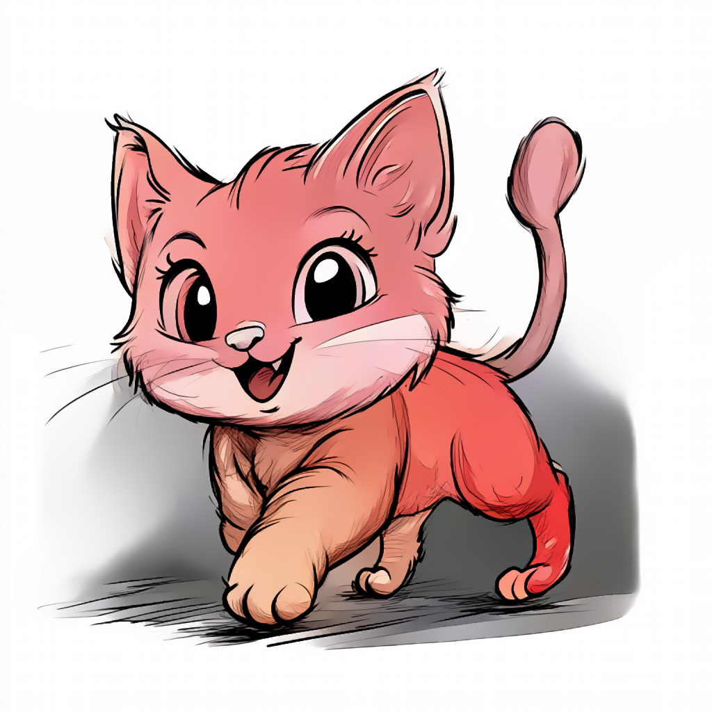 장난꾸러기 고양이 채색