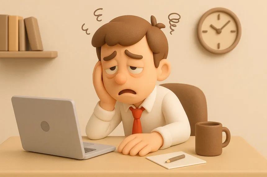 피곤해하는 남자