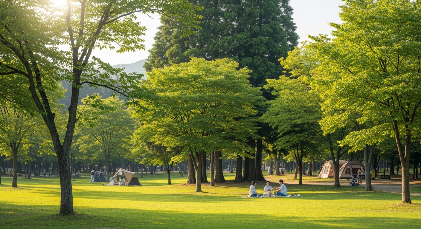 중랑캠핑숲의 평화로운 풍경