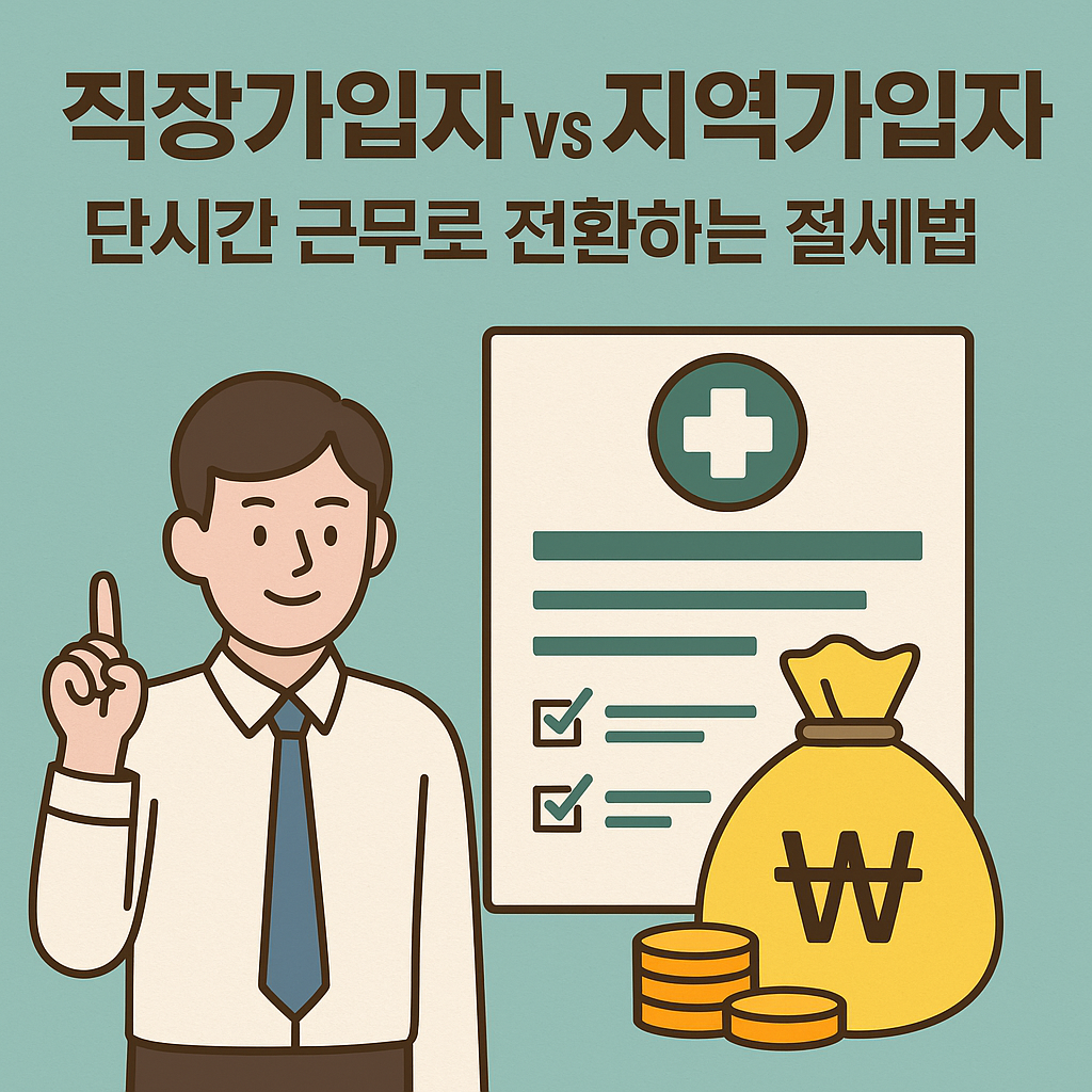 작장가입자 vs 지역가입자 단시간 근무로 전환하는 절세법