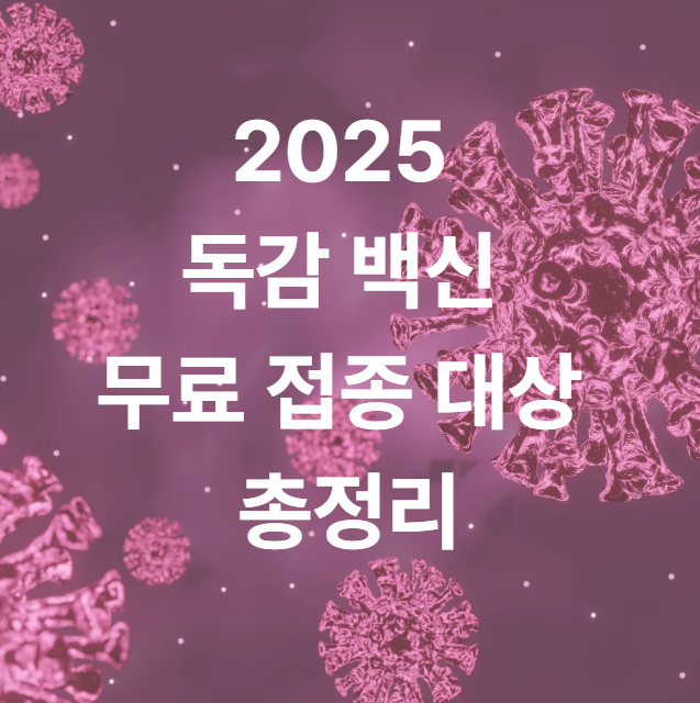 2025 독감 백신 무료접종 대상 총정리