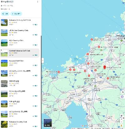 골프장위치 구글지도 캡쳐사진