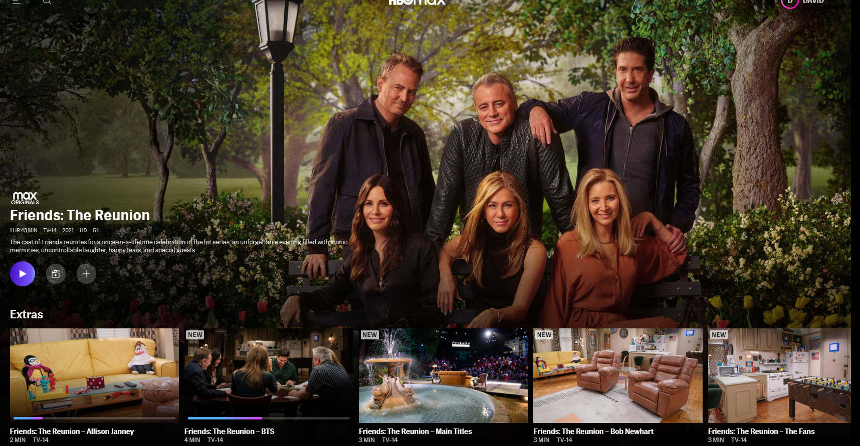 프렌즈 리유니언을 선택합니다.