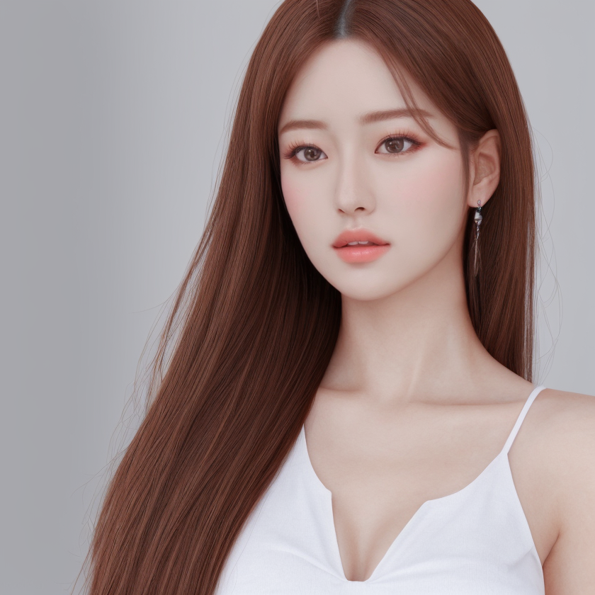로라를 적용하지 않은 여성 이미지 