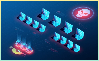 DDoS공격에 대한 설명을 홍수처럼 물이 연상되는 환경의 이미지