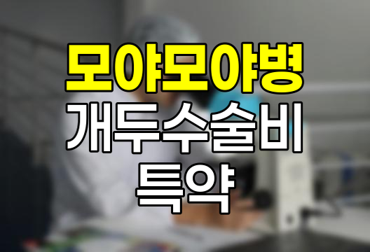 모야모야병 개두수술비 특약 보험 상세 정보