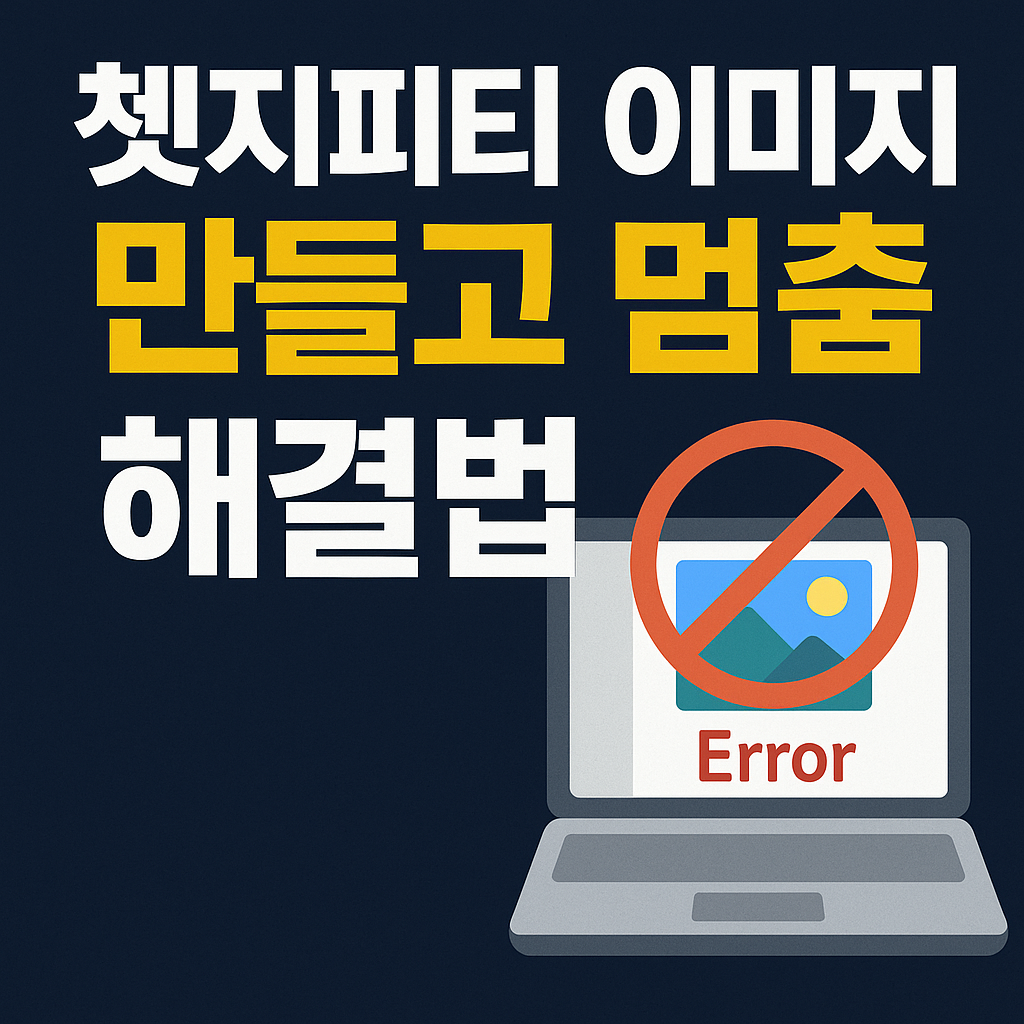 쳇지피티 이미지 만들고 멈춤 해결법