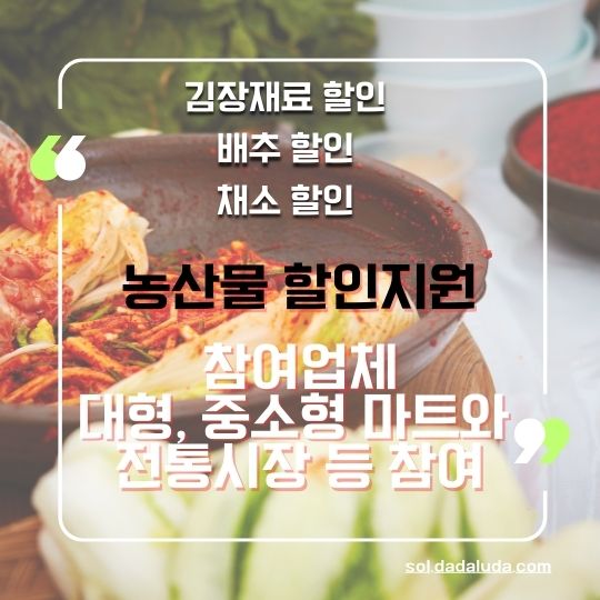 김장 재료 할인 채소 할인 배추