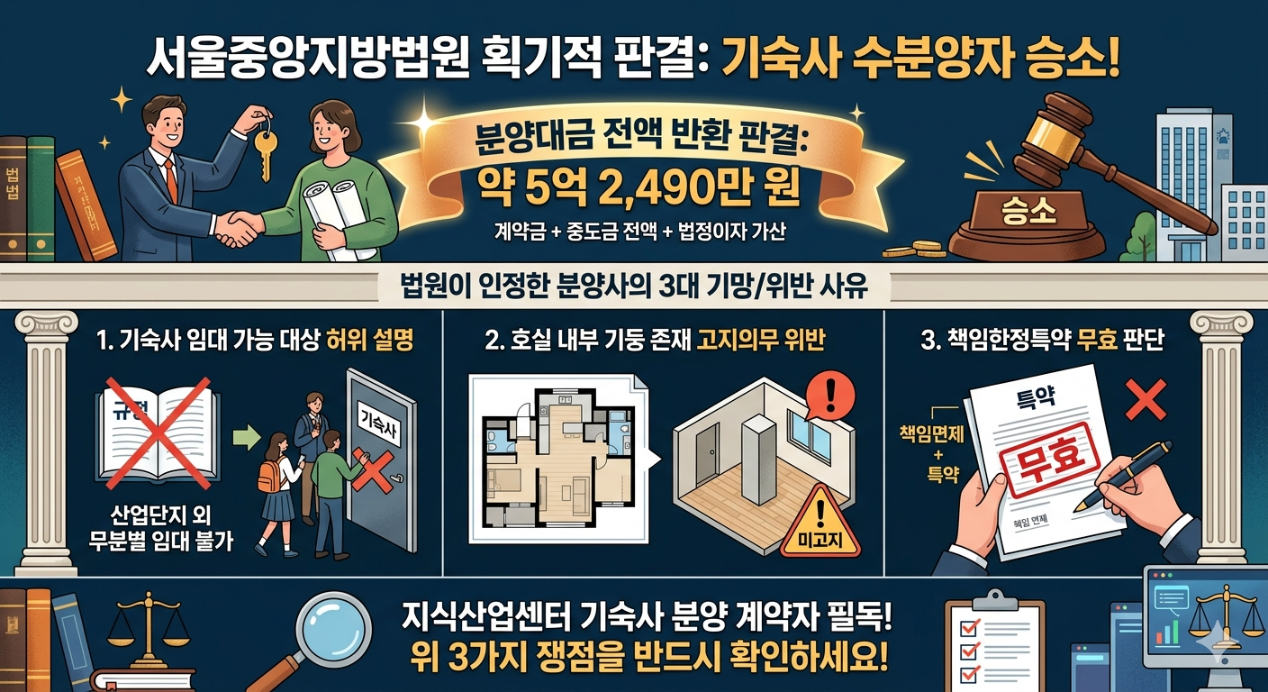 수분양자 지식산업센터 기숙사 기둥 기망 승소판결 사례