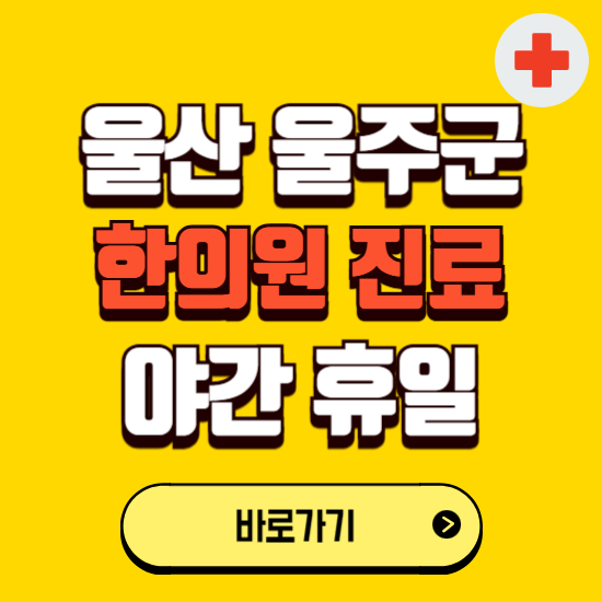 울산 울주군 야간 휴일 한의원 한방병원 찾기 ❘ 24시 일요일 주말 연휴 응급진료 추천 잘하는 곳