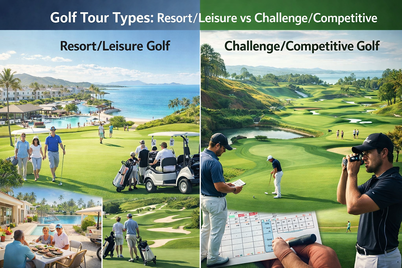 휴양형골프와 도전형 골프에 관한 이미지