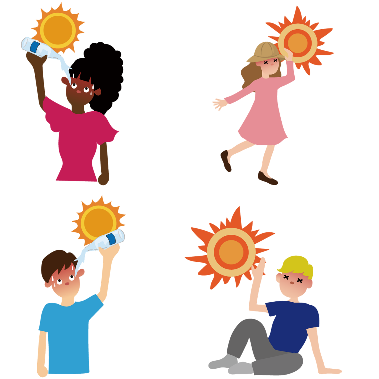 열사병, 탈수 , 어지럼