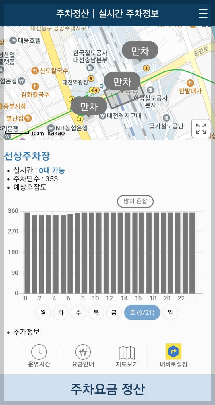 KTX 대전역 주차장 실시간 확인 및 주차정산 방법