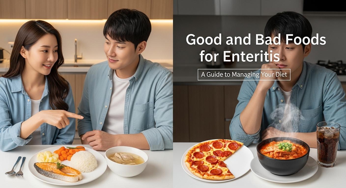 장염에 걸렸을 때 좋은 음식은 무엇이고, 나쁜 음식은 무엇인가요?