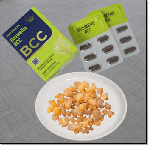 유향 덩어리와 보충제