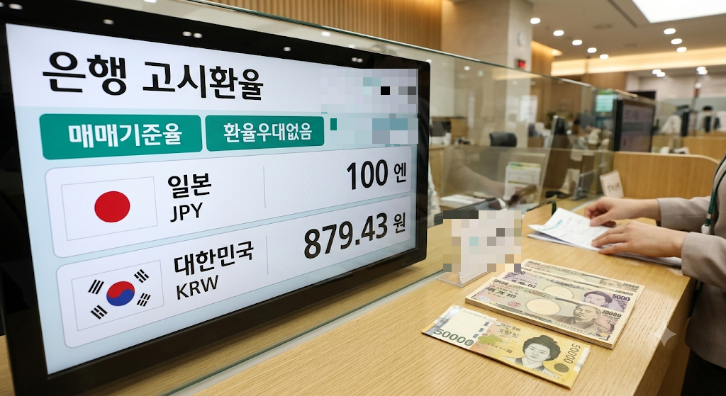 100엔당 870원대(879.43원 기준)