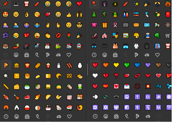 윈도우 이모티콘 다양한 사용 예시