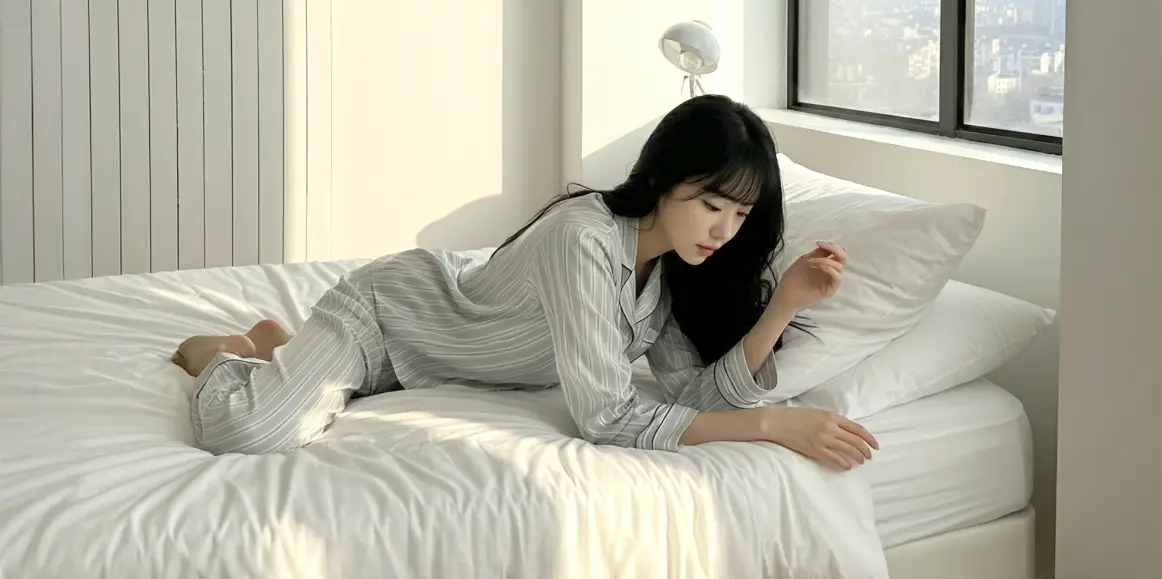 원룸에 있는 여성