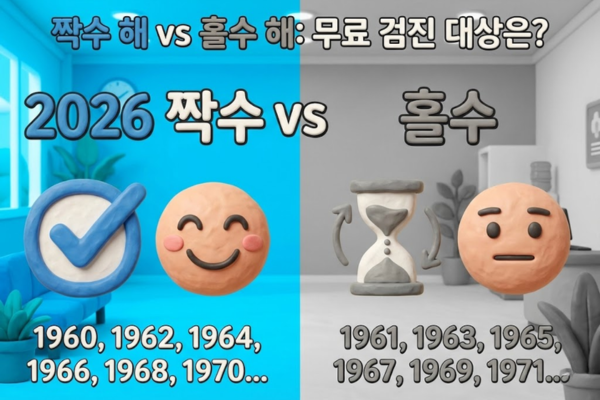 2026년 짝수년생 건강검진 대상자 구분 인포그래픽