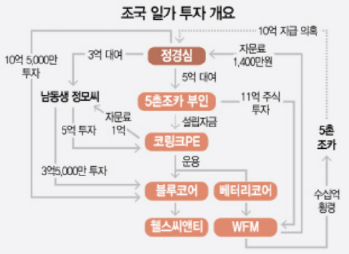 조국-정경심-WFM-코링크PE-불법자금표